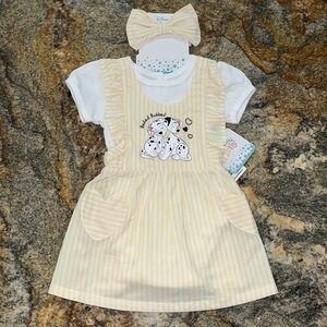 Disney Baby Pinafore Dresses 3pc set 101 Dalmatians